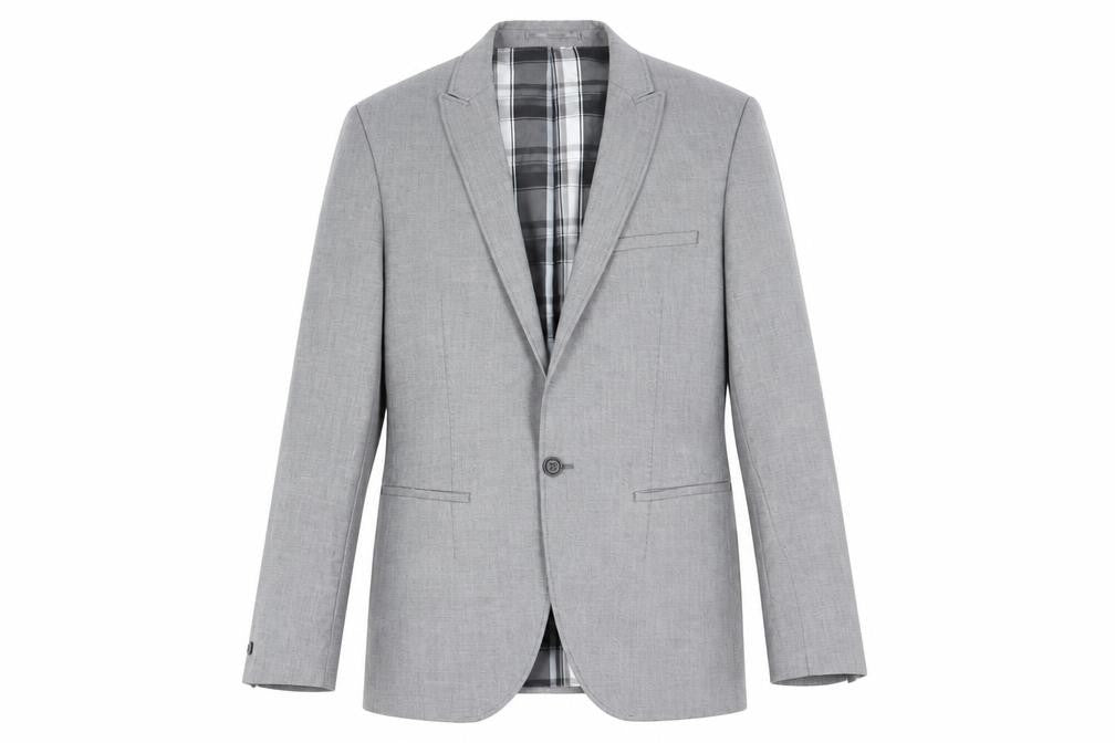 White Label Grey Checked Blazer, Size L, Regular Fit