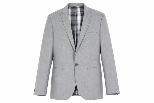 The White Company Grey Checked Blazer, Size L, Regular Fit