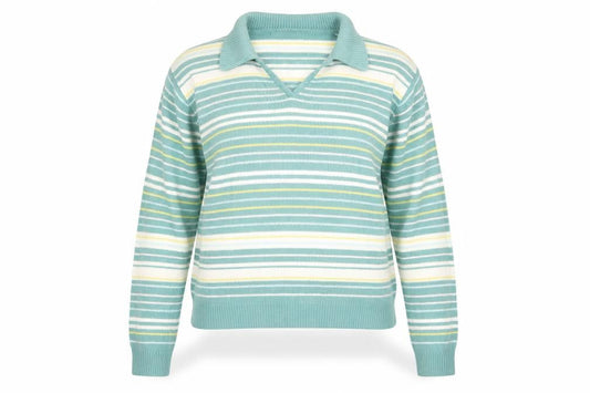 Front view of EWM Multicoloured Striped jumper, size 14