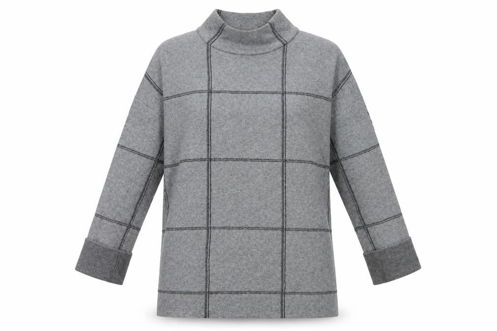 Tahari Grey High Neck Pullover Jumper - M
