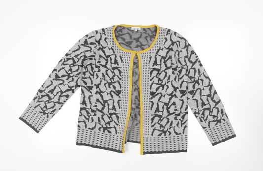 Nina Murati Grey Geometric Cardigan - Small, Long Sleeve