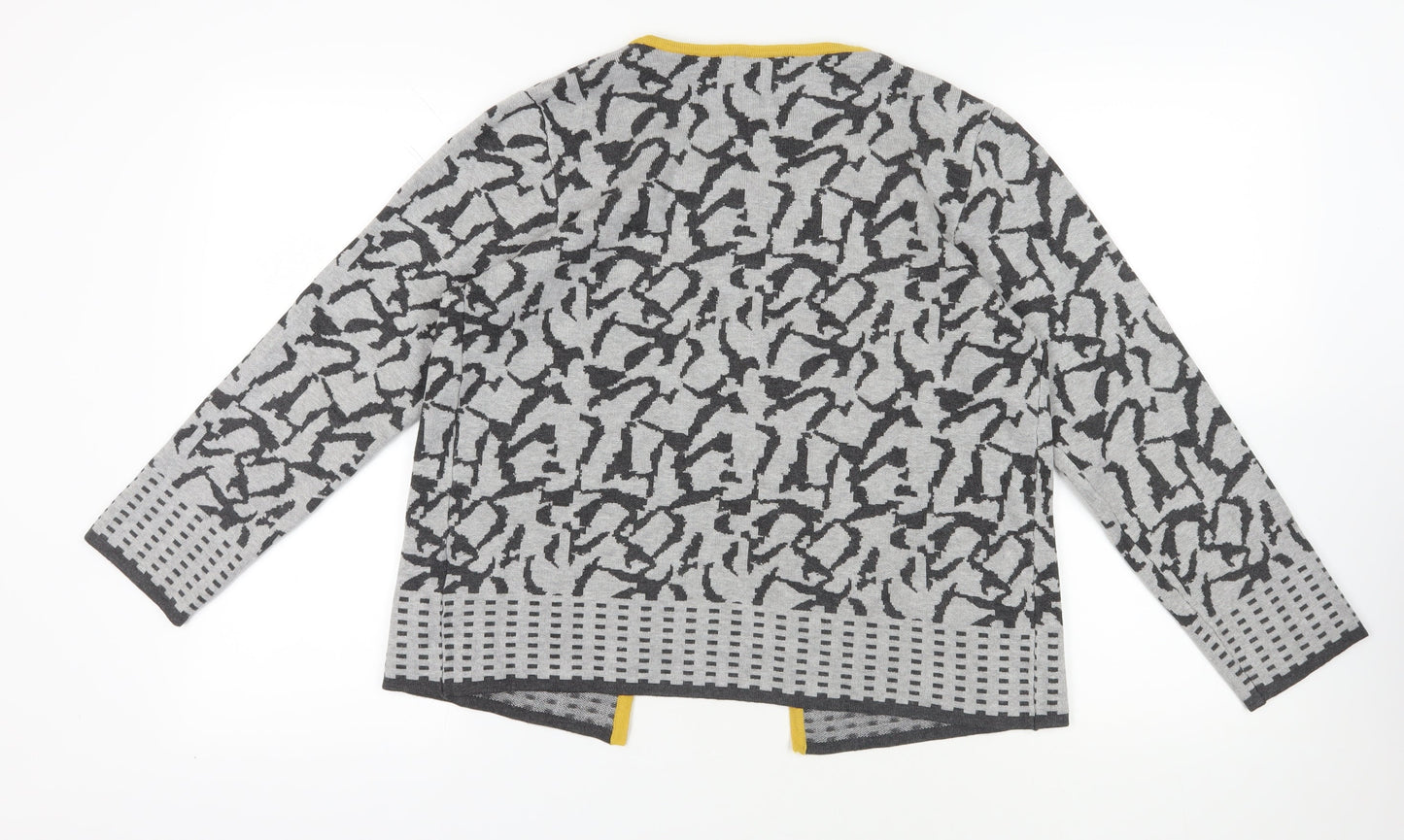 Nina Murati Grey Geometric Cardigan - Small, Long Sleeve
