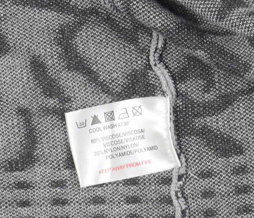 Nina Murati Grey Geometric Cardigan - Small, Long Sleeve
