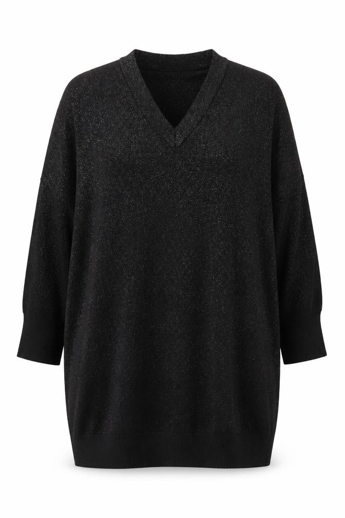 White Label Black V-Neck Pullover Jumper - Size L