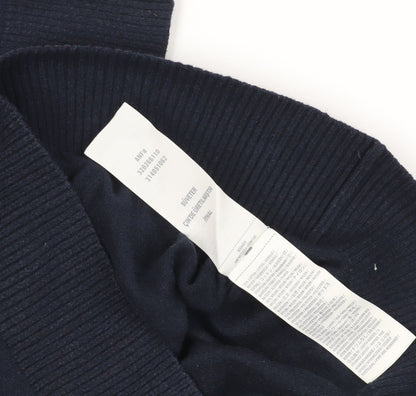 Close-up detail of Hollister Blue V-Neck jumper S