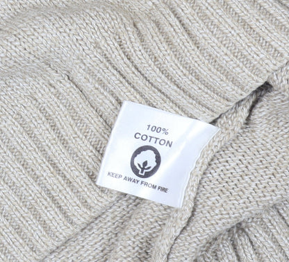 Close-up detail of Country Trader Beige L Pullover Crew Neck Jumper