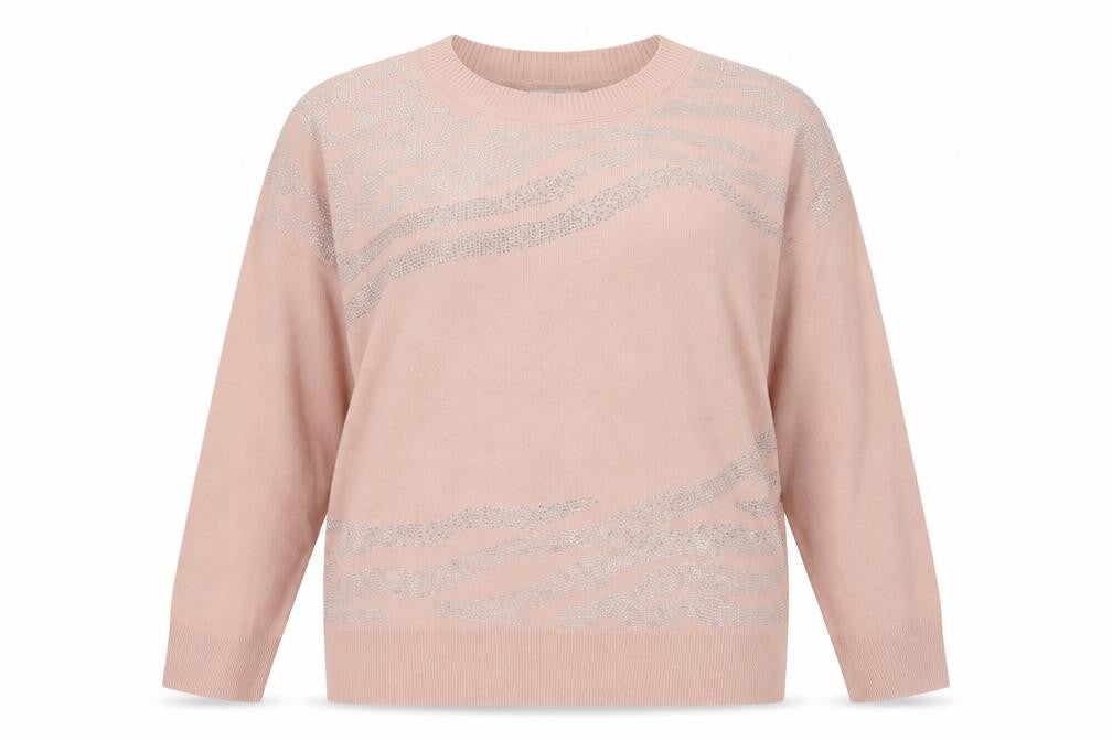 Next Pink Acrylic Beaded Pullover Jumper Size L