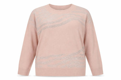 Front view of Next Pink Acrylic Beaded jumper, size L