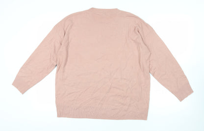 Back view of Next Pink Acrylic Beaded jumper, size L