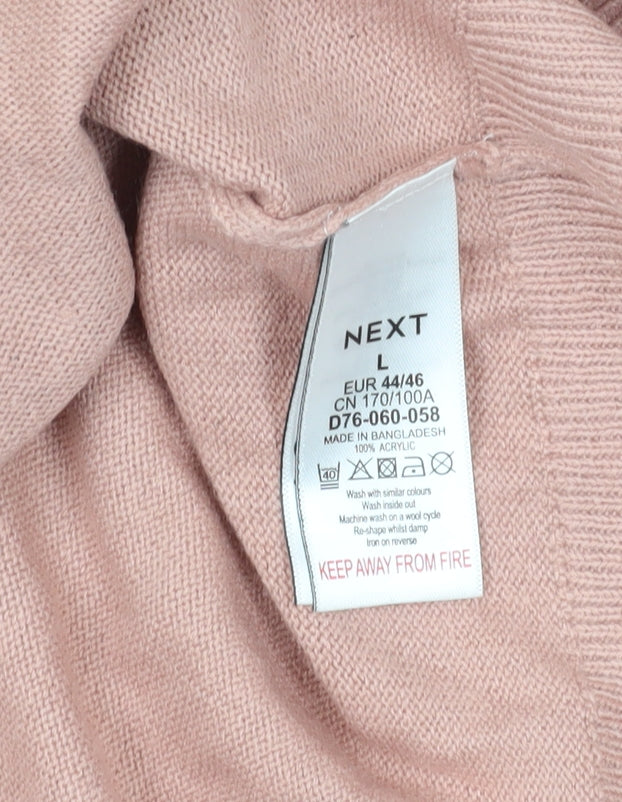 Next Pink Acrylic Beaded Pullover Jumper Size L