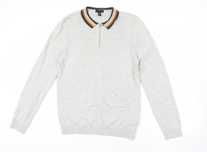 Additional front view of New Look Grey M Collared jumper