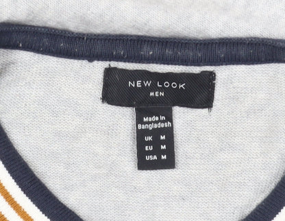 Brand and care label for New Look Grey M Collared jumper