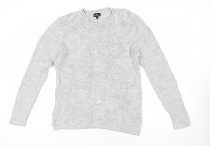 Additional front view of Next Grey Crew Neck Cotton Jumper, size M