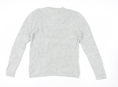 Back view of Next Grey Crew Neck Cotton Jumper, size M