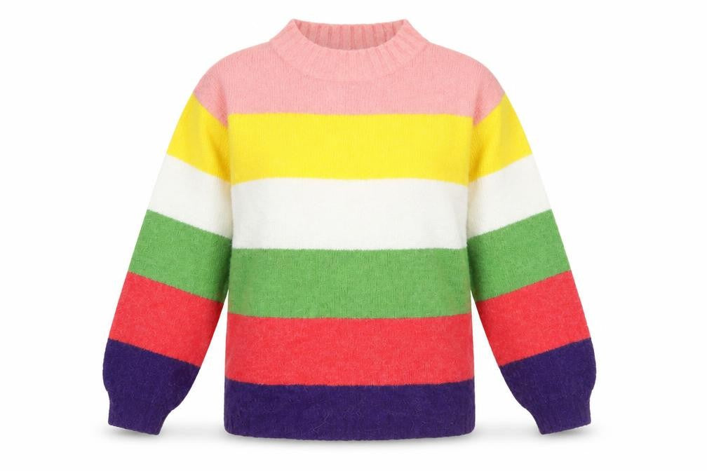 Next Multicoloured Striped Mock Neck Jumper M