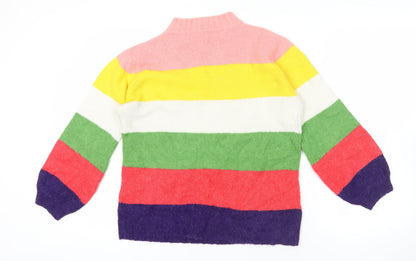 Back view of Next Multicoloured Striped Mock Neck Jumper M