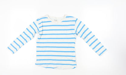 RESERVED Boys Stripe T-Shirt, Blue & White, 8-9 Years