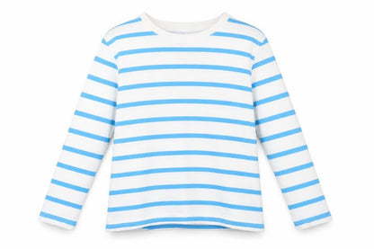 RESERVED Boys Stripe T-Shirt, Blue & White, 8-9 Years