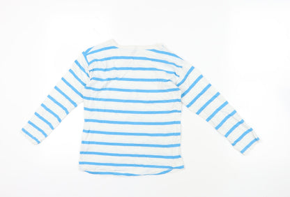RESERVED Boys Stripe T-Shirt, Blue & White, 8-9 Years