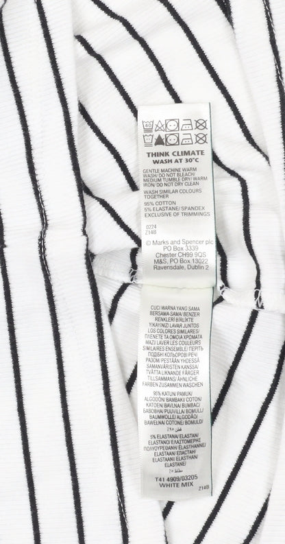 Close-up detail of Marks & Spencer Striped Cotton Tank, size 18