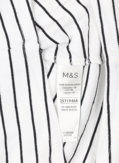 Brand and care label for Marks & Spencer Striped Cotton Tank, size 18
