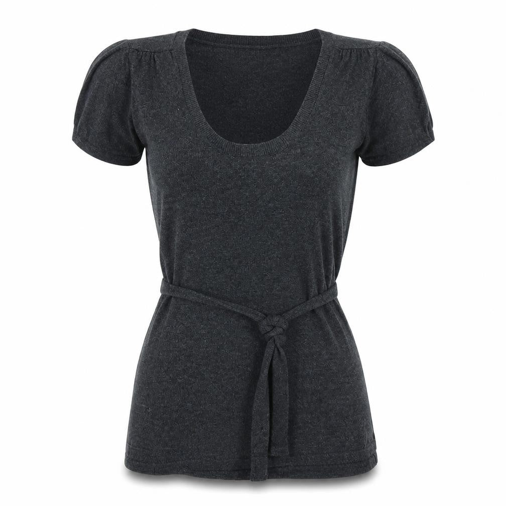 Mango Womens Grey Scoop Neck Viscose Pullover Jumper Size S - Logo