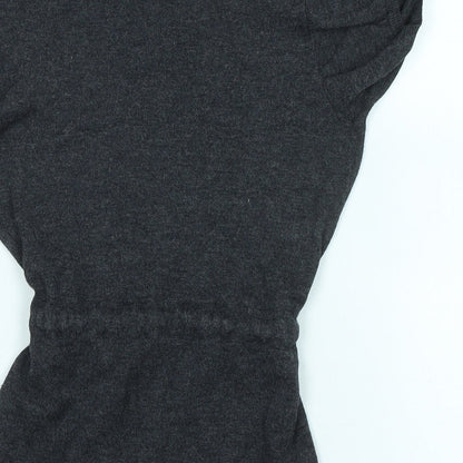 Mango Womens Grey Scoop Neck Viscose Pullover Jumper Size S - Logo