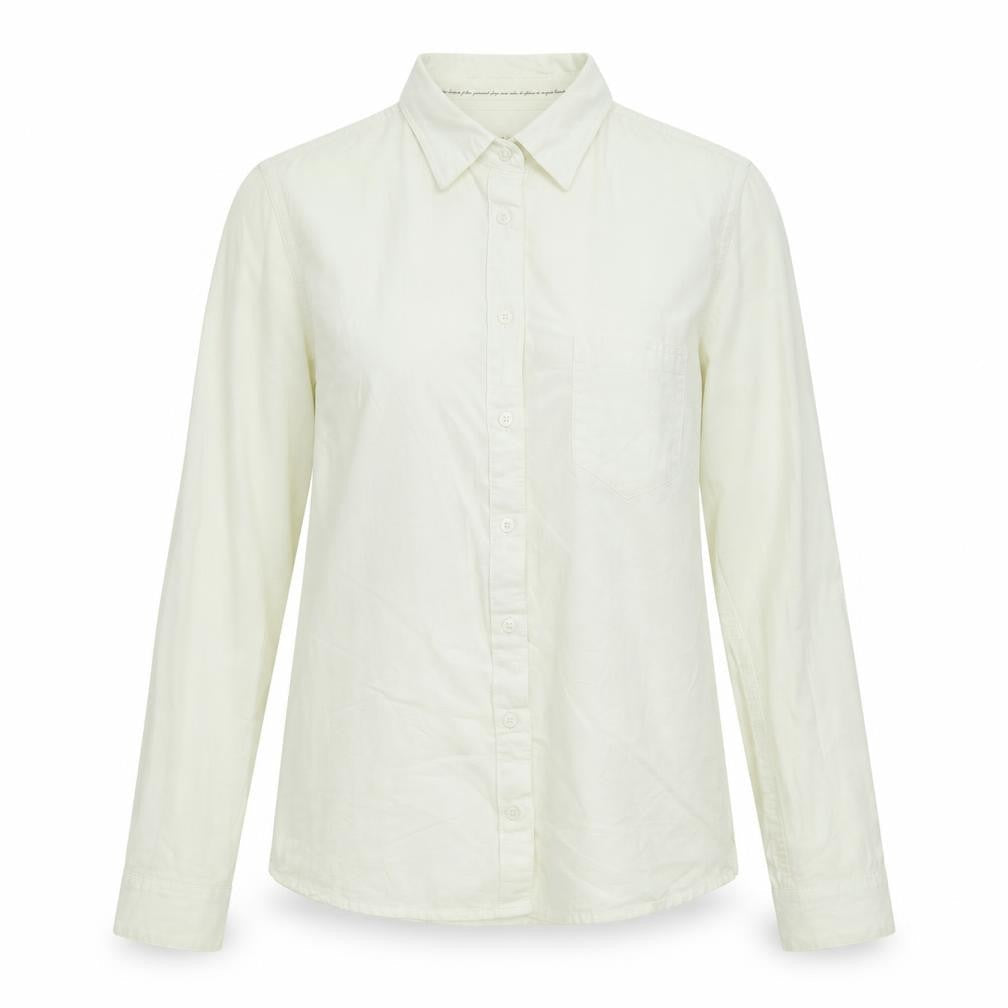 Lee Womens Ivory Cotton Basic Blouse Size S Collared - Logo