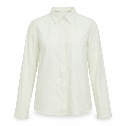 Lee Womens Ivory Cotton Basic Blouse Size S Collared - Logo