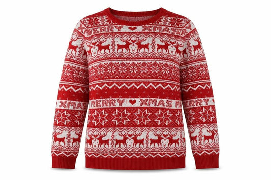 Dorothy Perkins Womens Red Crew Neck Fair Isle Acrylic Pullover Jumper Size 8 - Christmas, Reindeers