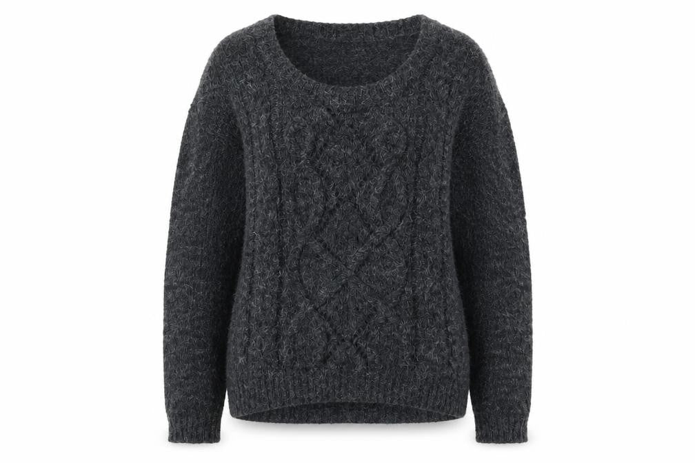 Derek Heart Womens Grey Crew Neck Acrylic Pullover Jumper Size S