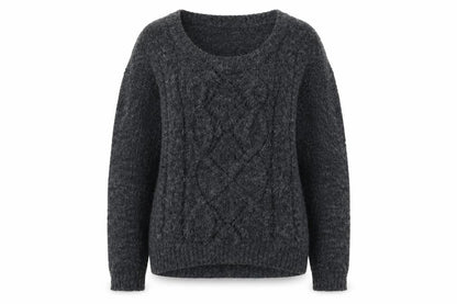 Derek Heart Womens Grey Crew Neck Acrylic Pullover Jumper Size S