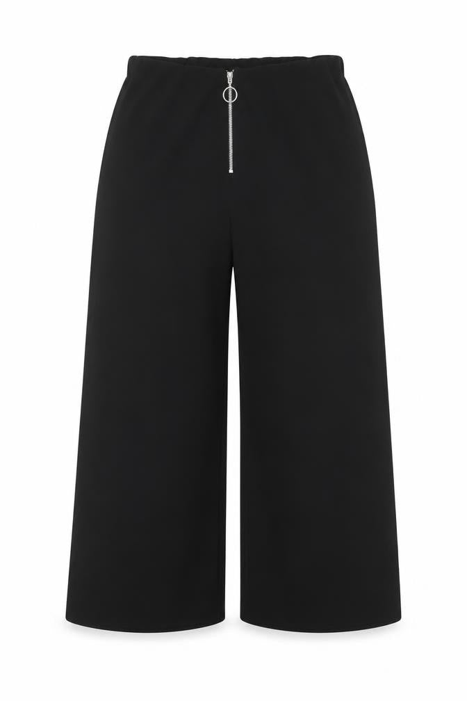 New Look Womens Black Polyester Capri Trousers Size 8 L20 in Regular Zip