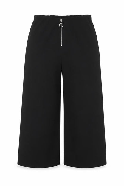 New Look Womens Black Polyester Capri Trousers Size 8 L20 in Regular Zip