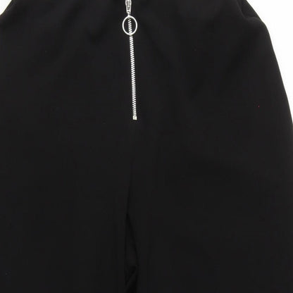 New Look Womens Black Polyester Capri Trousers Size 8 L20 in Regular Zip