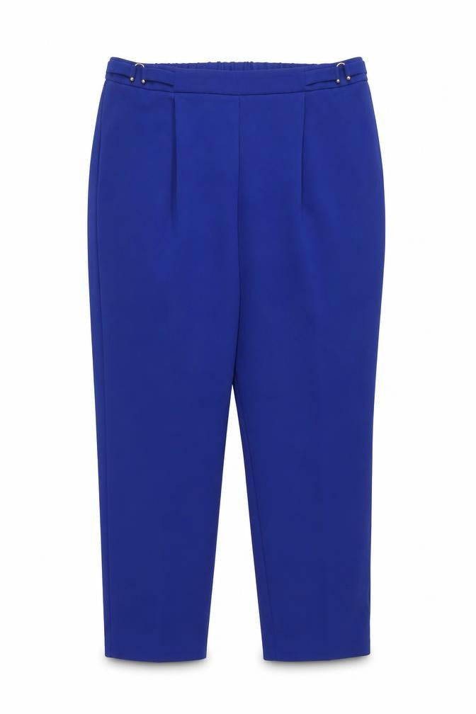 Edit Womens Blue Polyester Carrot Trousers Size 20 L29 in Regular - Elasticated Waist