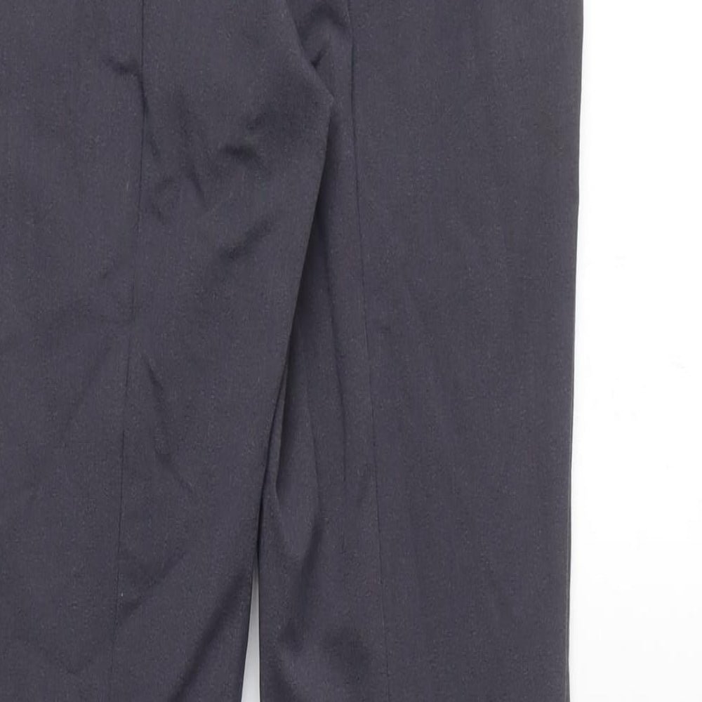 Marks and Spencer Womens Grey Polyamide Carrot Trousers Size 8 L27 in Regular Zip - Zip Leg