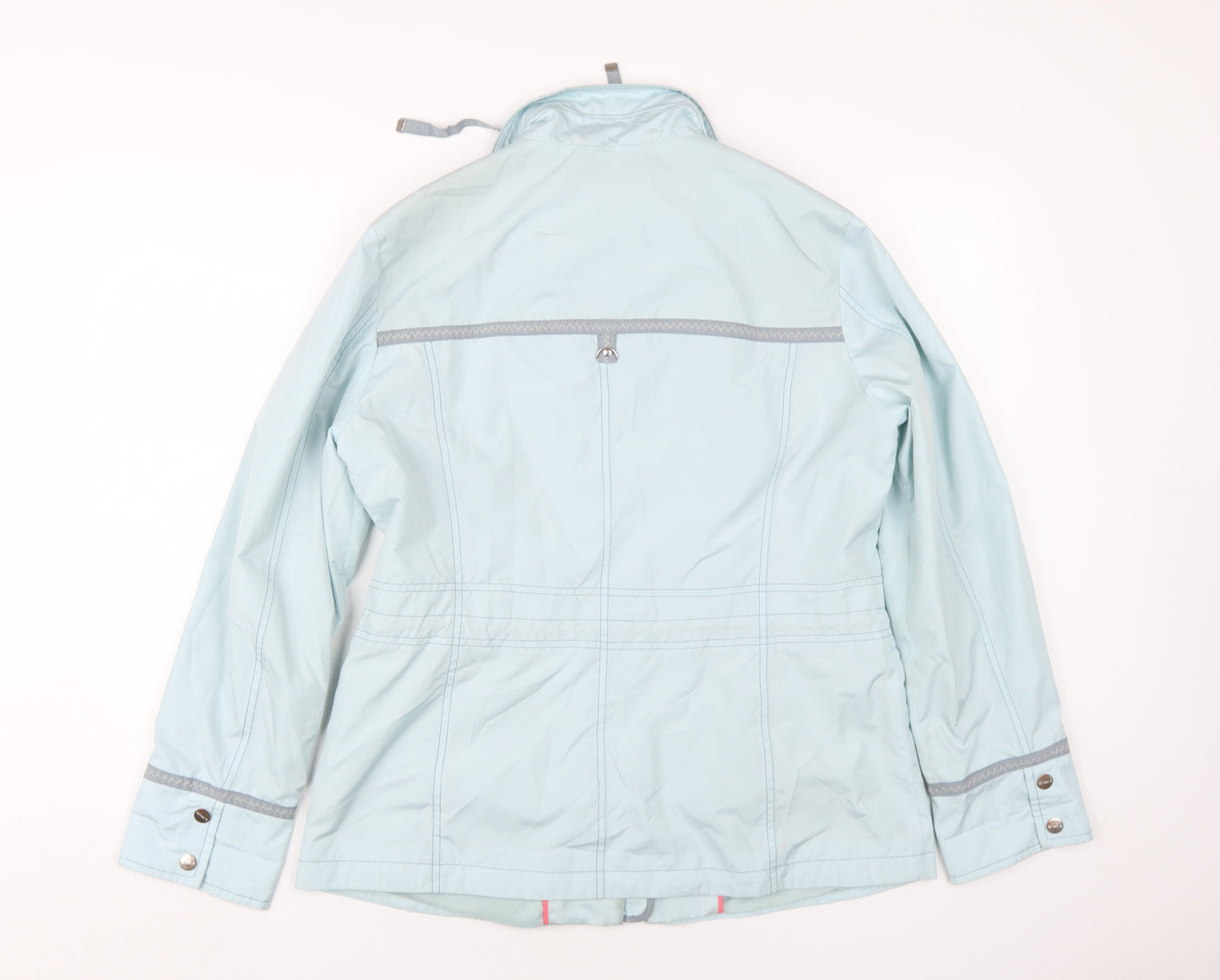 Conceptk Womens Blue Rain Coat Coat Size 12 Zip