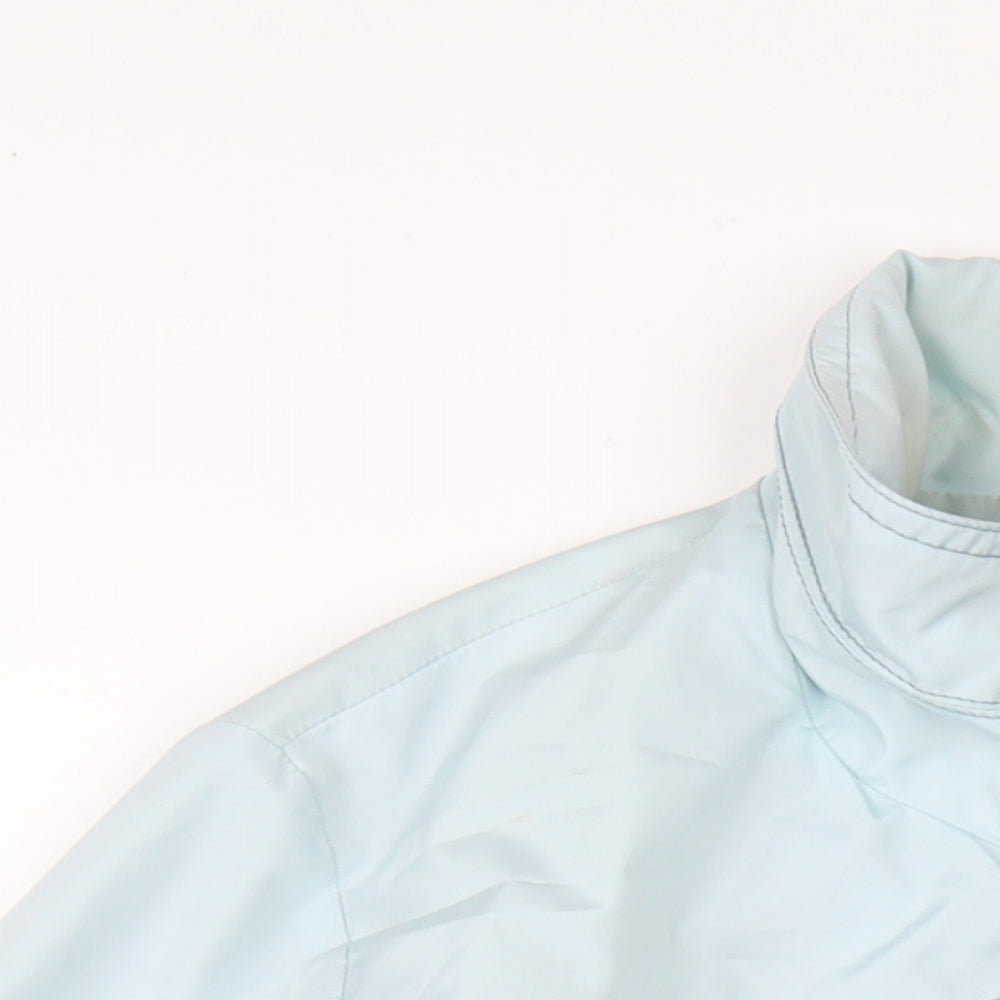 Conceptk Womens Blue Rain Coat Coat Size 12 Zip