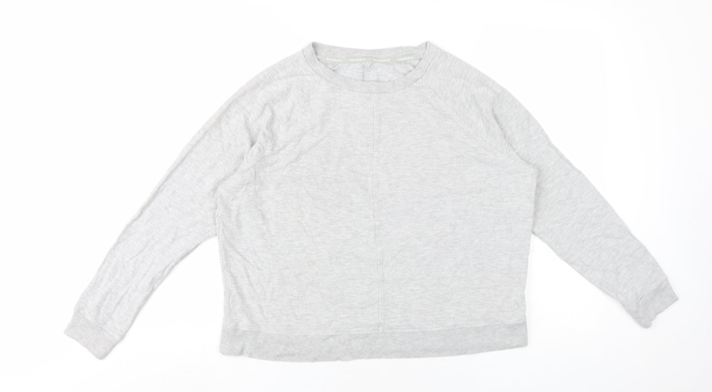 GOODMOVE Womens Grey Vinyl Pullover Sweatshirt Size 16 Pullover