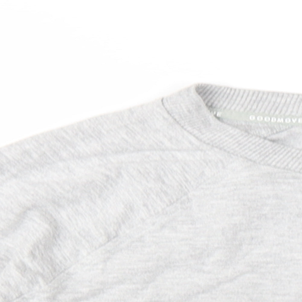 GOODMOVE Womens Grey Vinyl Pullover Sweatshirt Size 16 Pullover