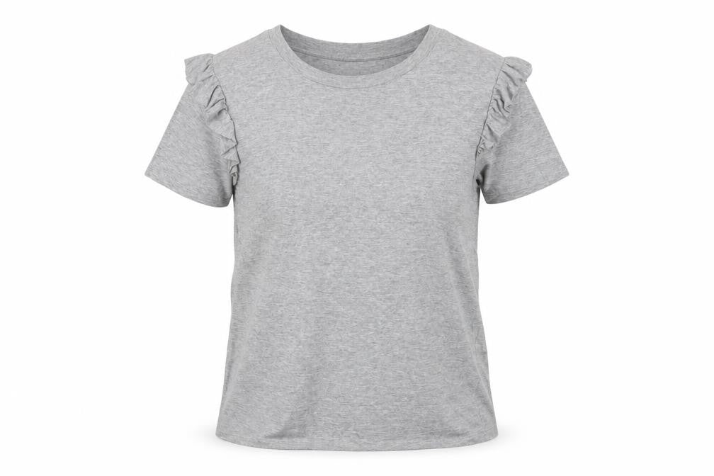 Topshop Womens Grey Viscose Basic T-Shirt Size 10 Round Neck