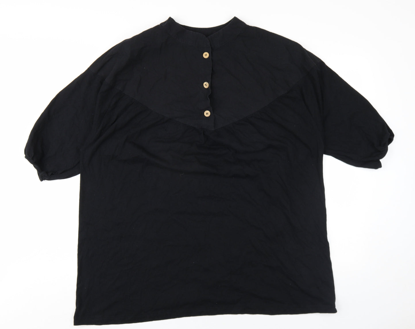 Zara Womens Black Cotton Basic T-Shirt Size XS Round Neck