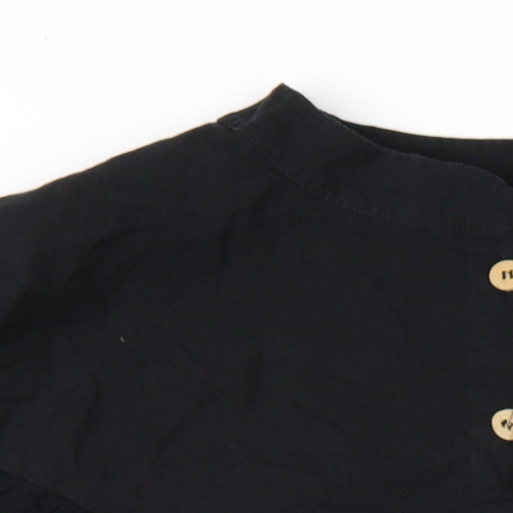 Zara Womens Black Cotton Basic T-Shirt Size XS Round Neck