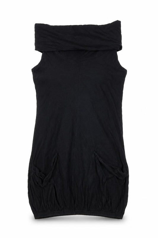 River Island Womens Black Cotton Mini Size 10 Roll Neck Pullover