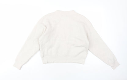 Forever 21 Womens Beige Crew Neck Acrylic Pullover Jumper Size S