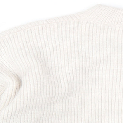 Forever 21 Womens Beige Crew Neck Acrylic Pullover Jumper Size S