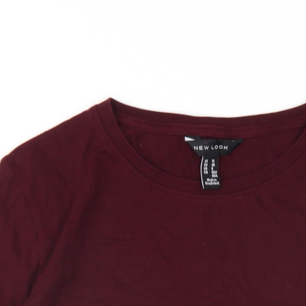 New Look Womens Purple Cotton Basic T-Shirt Size 10 Round Neck - Living My Best Life