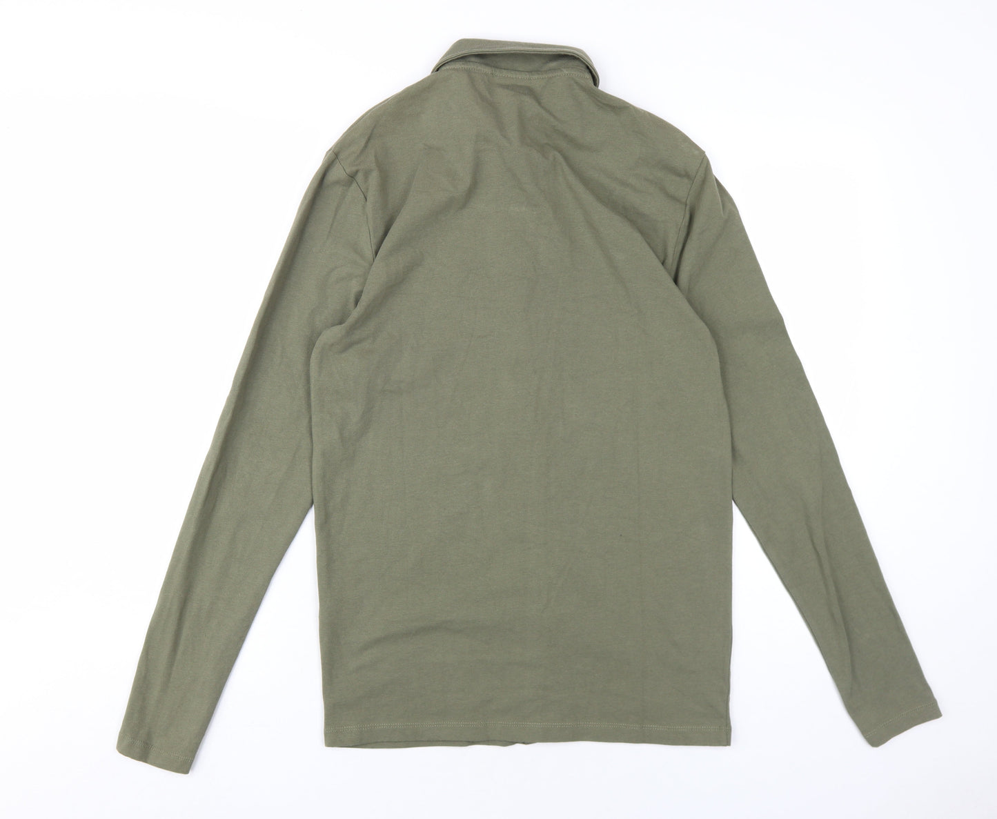 ASOS Mens Green Cotton Button-Up Size L Collared Button