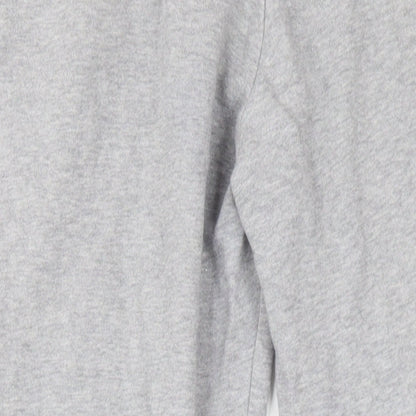 Brand and care label for ASOS men’s grey cotton jogger trousers, size M, 30-inch leg regular drawstring